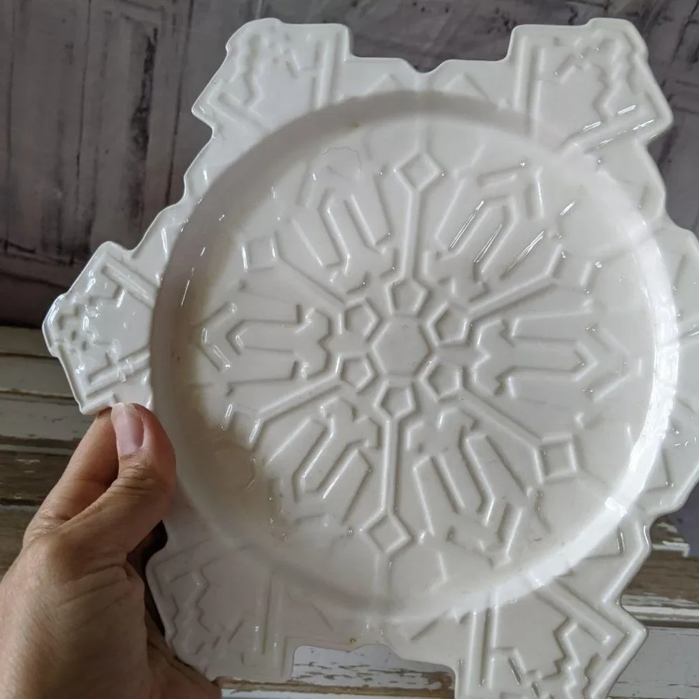 Dept 56‎ snowflake plate 45665 RARE 10″